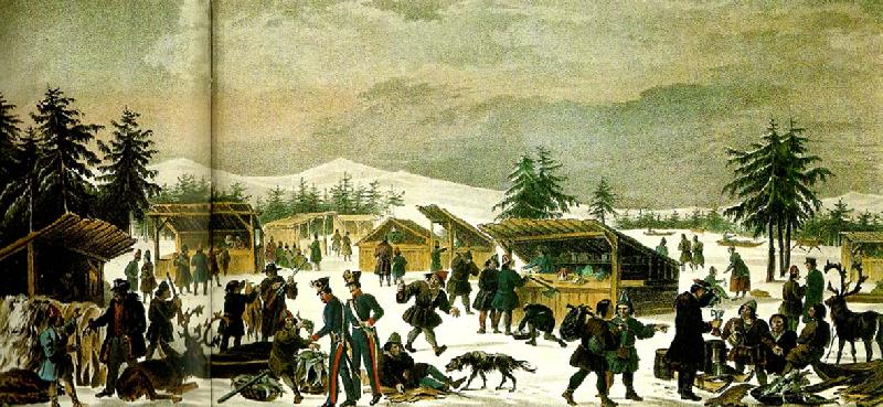 daniel von hogguer folkliv pa en vintermarknad i lappmarken china oil painting image
